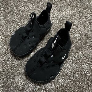 Nike Kids Black Water Shoes with White Accents